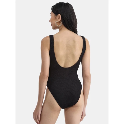 No Boundaries Women's size XS 1  Crinkle One Piece Swimsuit color BLACK NWT - Picture 18 of 22