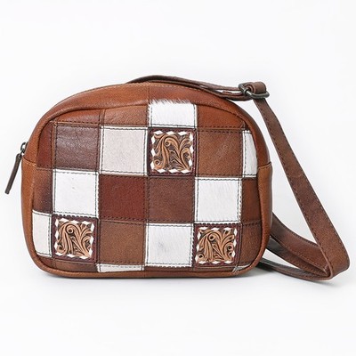 AD American Darling Western Leather Crossbody Bag with Hair-On Cowhide Patches