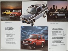 Alter 4seitiger Prospekt Geländewagen "Daihatsu Wildcat GL Allrad" 1984