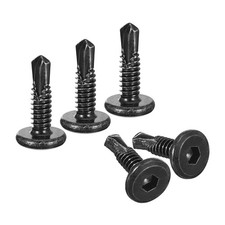 uxcell Hex Socket Self Tapping Screws, 10 x 3/4" 410 x 3/4", Black