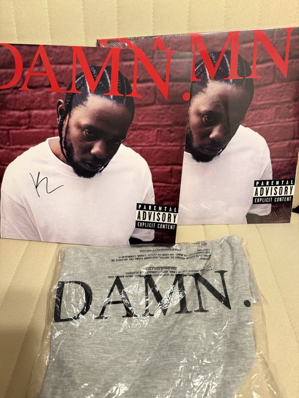 Kendrick Lamar DAMN. Signed Record Factory sealed XL damn shirt and sealed vinyl