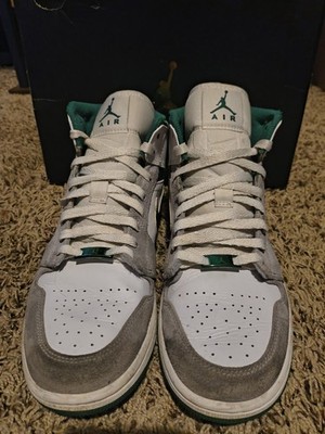 Nike Air Jordan 1 Mid Pine Green Grey Size 9 Mens Og Box Fast Shipping