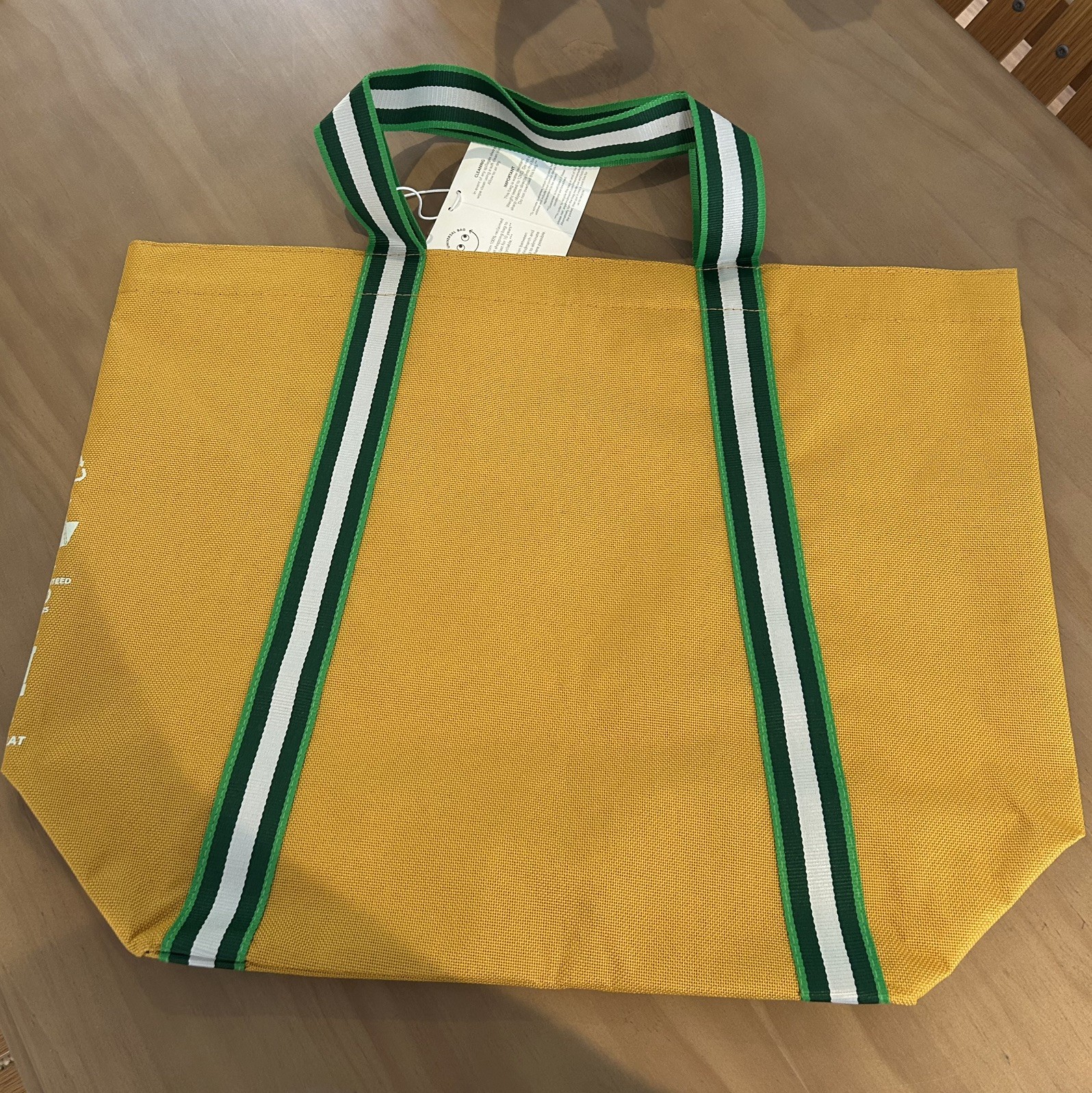 Anya Hindmarch Morrisons Yellow with Green Handles Universal Tote Bag BNWT image 2