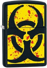 Zippo Hazardous Windproof Lighter, Black Matte Finish, Made in USA, Gift Box