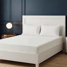 Image of 100% Egyptian Cotton Extra Deep 35cm Fitted Sheet 400 Thread Count sheet UK Size