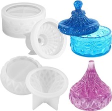 2 PCS Storage Box with Lids Jewelry Box Resin Silicone Mold Creative Silicone Ca