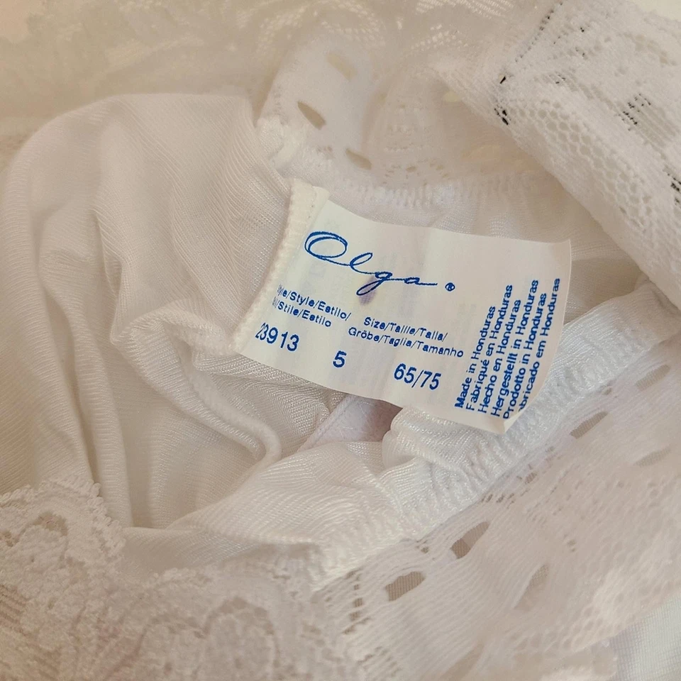 Nuevo De Colección Olga Secret Abrazo Nylon Sedoso Francés Calzoncillo Panty Talla Pequeña Blanco Foto 4 de 4