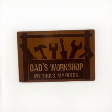 Dad's Workshop My Tools My Rules Metal Sign Man Cave Garage