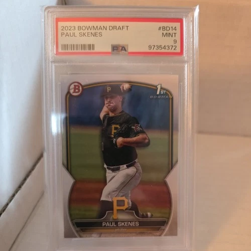 2023 BOWMAN DRAFT PAPER PAUL SKENES BD-14 PIRATES RC PSA 9 MINT 1ST BOWMAN CARD
