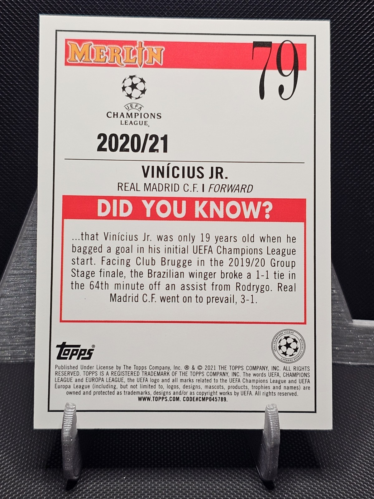 2020-21 Topps Merlin UEFA Vinicius Jr. #79 Vini Jr view 2