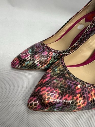 Brian Atwood Womens Shoes Snake Print Multicolor Pointy Toe Heels Sz 7 - Picture 2 of 9