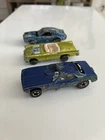 Lot Of 3 Vtg 1968-69 Hot wheel Redlines 57 Bird,mighty Maverick,flying Colors