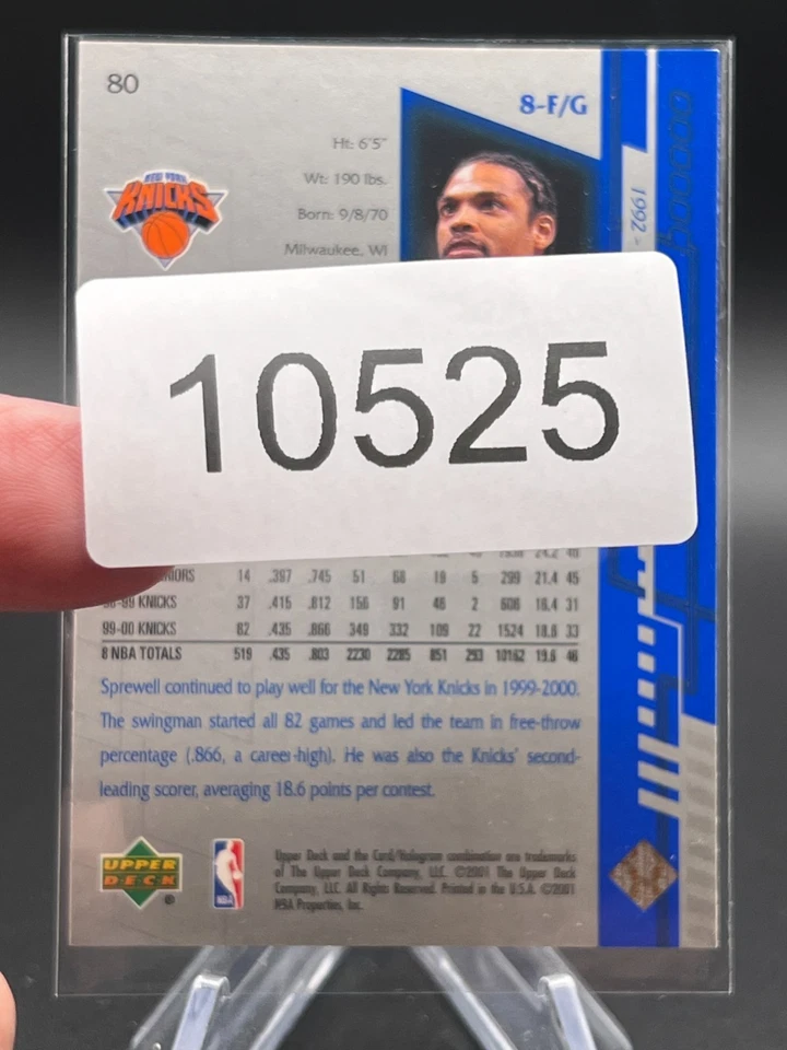 2000-01 Upper Deck Encore Latrell Sprewell #80 - Image 3 of 3