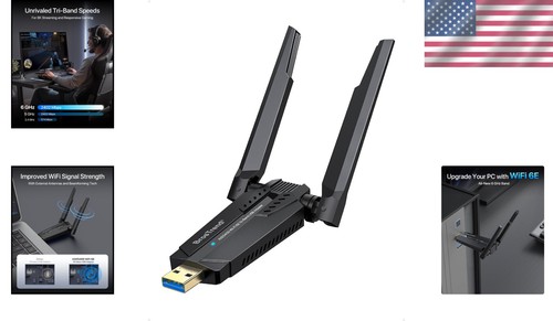 Compact USB WiFi 6E Adapter with Beamforming Antennas - Reliable Signal & Speed - Bild 2 von 8