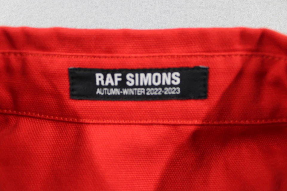 Raf Simons Shirt Mens XL Red Straight Fit Denim Autumn Winter 2022 2023 Italy - Image 4 of 4