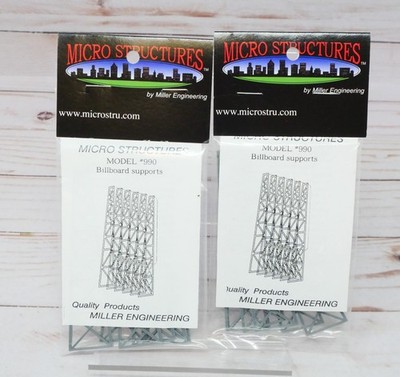 Lot of 2 Miller Engineering Micro Structures 990, Billboard Supports HO /O Scale