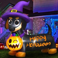 Halloween Inflatables Outdoor Decorations 5 FT Dachshund Wiener Dog
