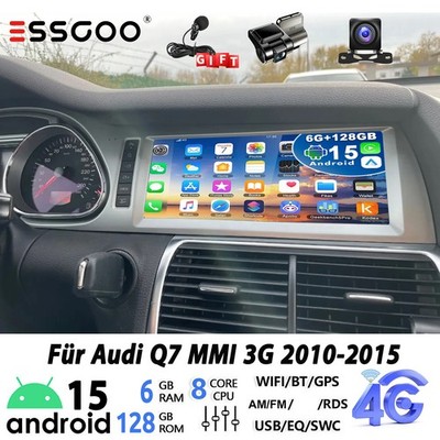 DVR 8kern 6+128G Android CarPlay Für Audi Q7 4L MMI 3G 2010-2015 Autoradio +kam