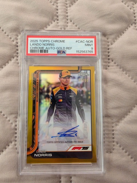 2025 Topps Chrome Formula 1 Lando Norris Autograph Portrait Gold /50