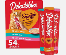 Hartz Delectables Squeeze Up Interactive Lickable Cat Treat  54 Count - NEW