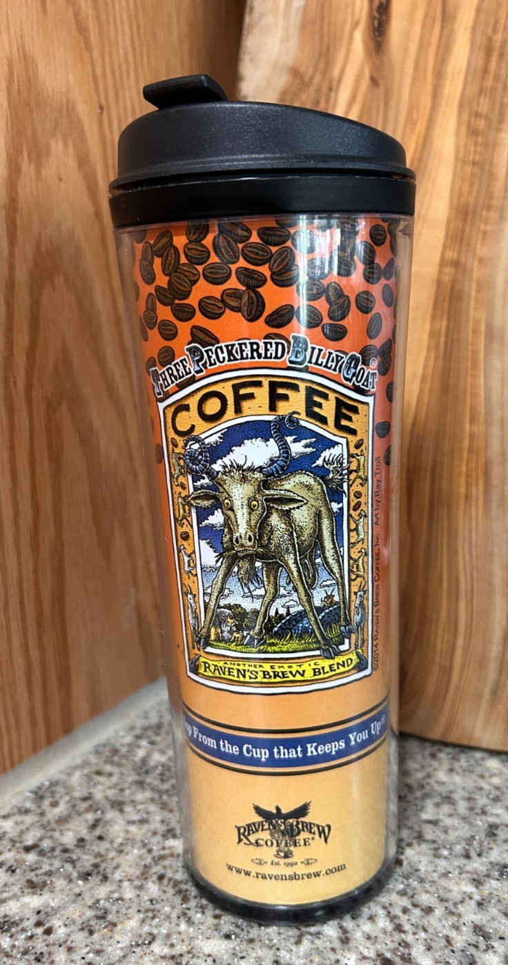 New Ravens Brew~Three Peckered Billy Goat~16 oz~ Travel Mug~Tumbler