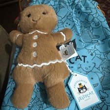 JellyCat JGB3R Jolly Gingerbread Ruby Plush Toy-Christmas With Bag