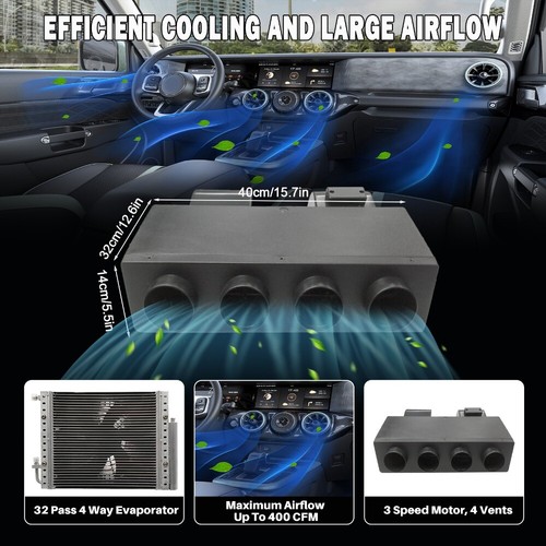 12V Universal Underdash Air Conditioner Kit Heat&Cool Evaporator AC Unit - Bild 4 von 20