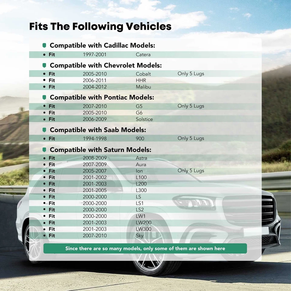 4 adaptadores de rueda de 5x110 mm a 5x127 mm 12x1,5" 65,1 mm 1" para Chevrolet Malibu Foto 2 de 4