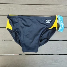 TYR The Finals Swerve Gold/black Splice Racer Briefs, Men Size 34, NEW