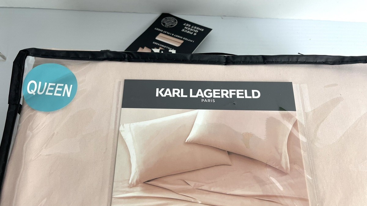 New Karl Lagerfeld Paris Piece QUEEN Sheet Set Pink