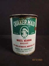 Vintage Premium Quaker Maid Wheel Bearing Grease Can 1Lbs