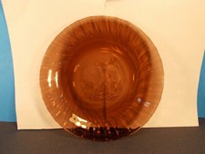 Nice Amethyst Purple Glass Swirl Rim Embossed Flowers Dinner Plate 10"