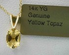 GENUINE 1.22 Cts YELLOW TOPAZ PENDANT  SOLID 14k WHITE GOLD - Free Appraisal — photo 3