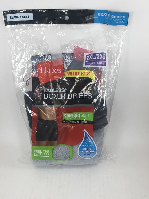 Hanes Men's 2-Pack ComfortSoft Tagless Boxer Briefs - 2XL | eBay