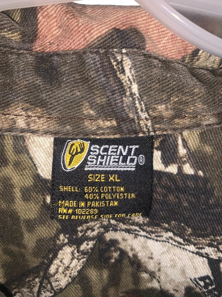 Scent Shield Recon Canvas Camo Hunting Cargo Button Up Shirt - Mens Size XL - Image 4 of 4