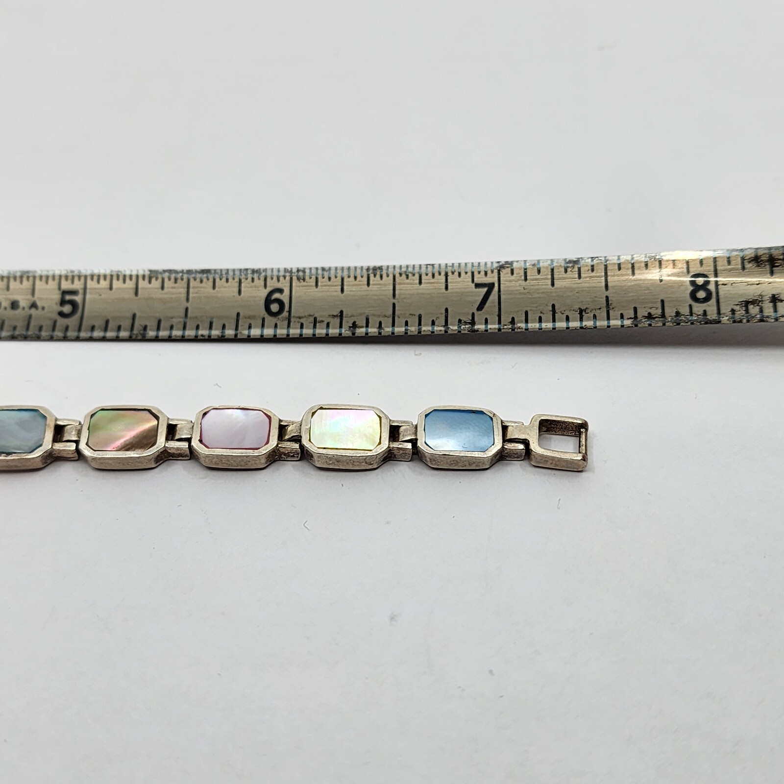 Assorted Gemstone Sterling Silver Link Bracelet - image 8