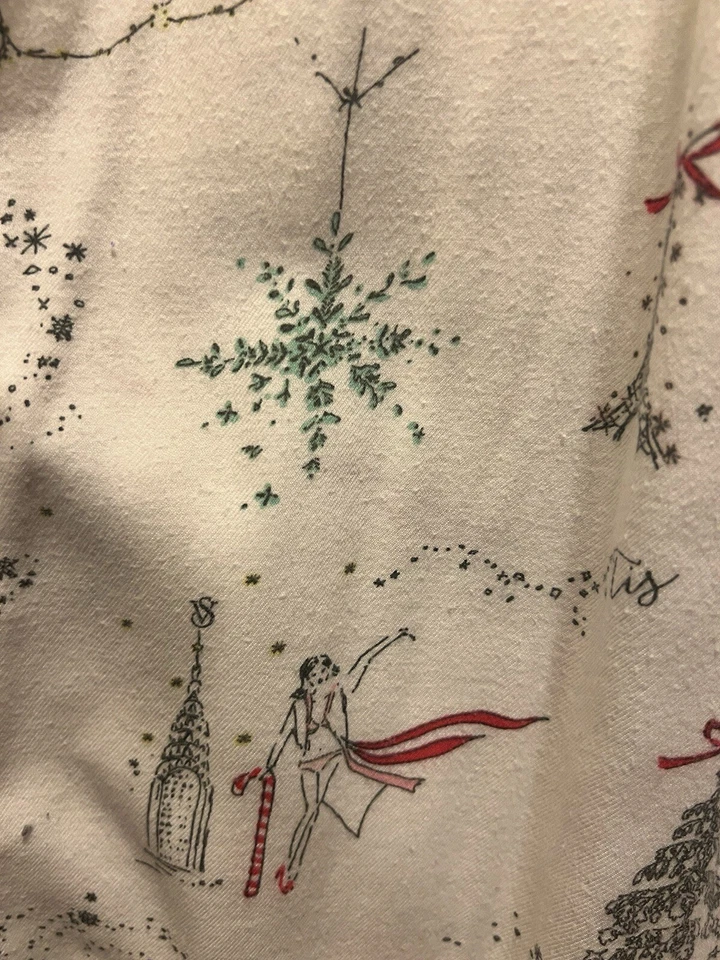 Pantalones de pijama Victoria Secret Navidad tema París cordón grande  Foto 2 de 4