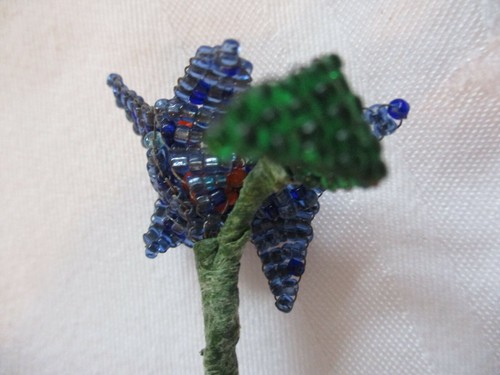Lot (4) Vintage beaded glass seed bead flower stems home decor - Picture 9 of 12