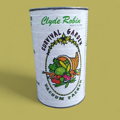 1980 Clyde Robin Seed Co Vegetable Seed Can Sealed California Beans Tomato 