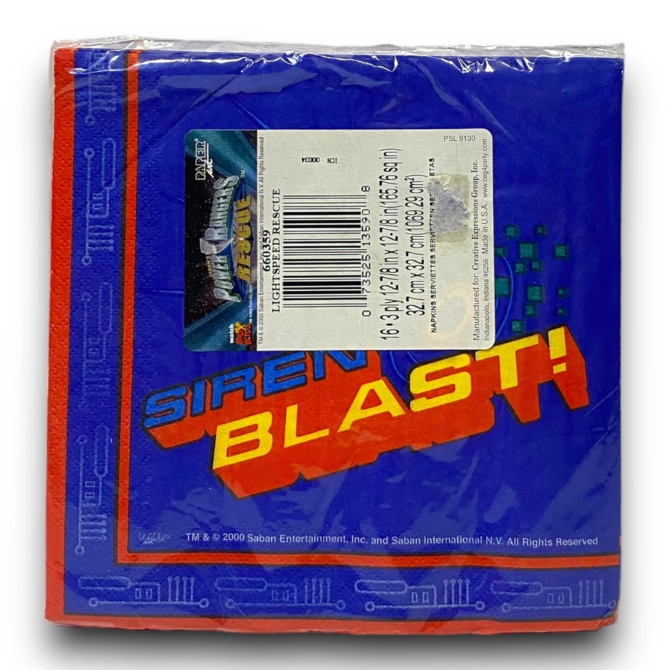 Servilletas de colección Power Rangers Lightspeed Rescate Fiesta de Cumpleaños 16 unidades nuevas Foto 3 de 4