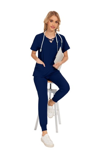 Stretchy Women's Scrub Jogger Set – Breathable Hospital Uniform - Bild 53 von 72