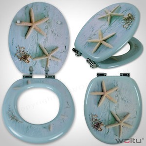 Woltu 2479 WC Sitz MDF Seestern mit Absenkautomatik