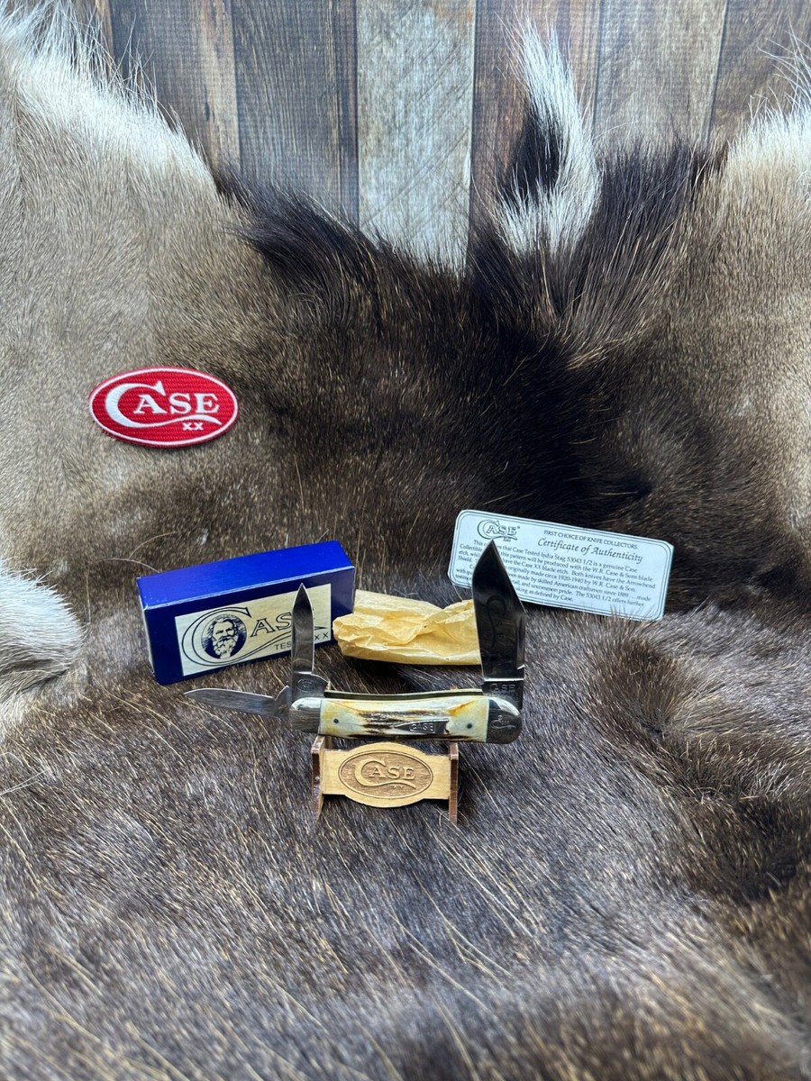 1992 Case Classic 53043 1/2 Serpentine Whittler Knife Stag Handles