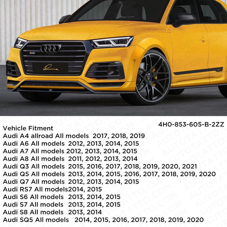 AUDI Gloss Black Front Grille Rings Sign Badge Logo Emblem Q3 Q5 SQ5 Q7 A6 A7 S7 - Image 2 of 4