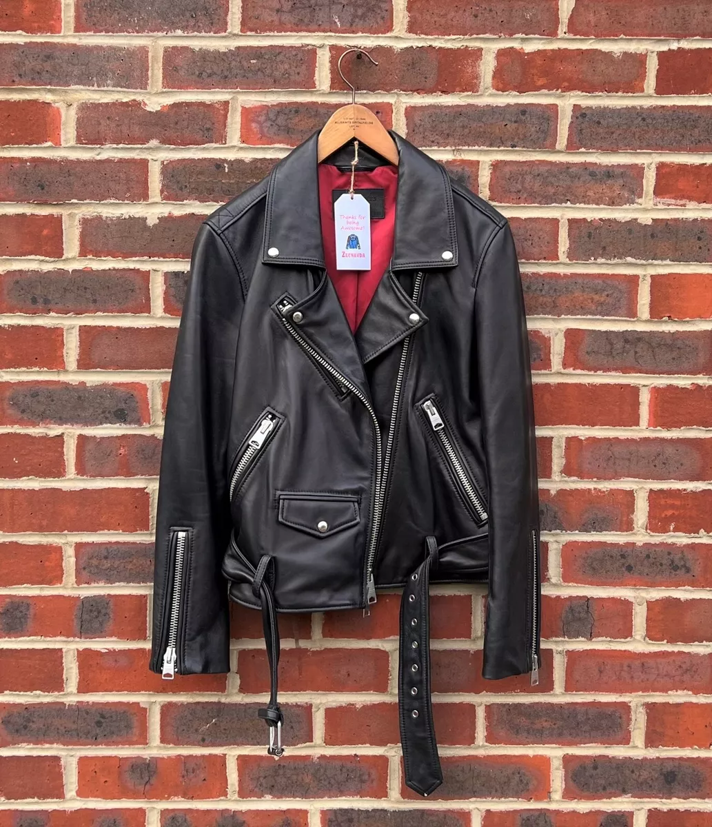 All saints oversized leather jacket deals