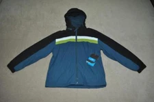 Polar Edge Boys Fleece Jacket XL Navy/Black/White/Green NWT