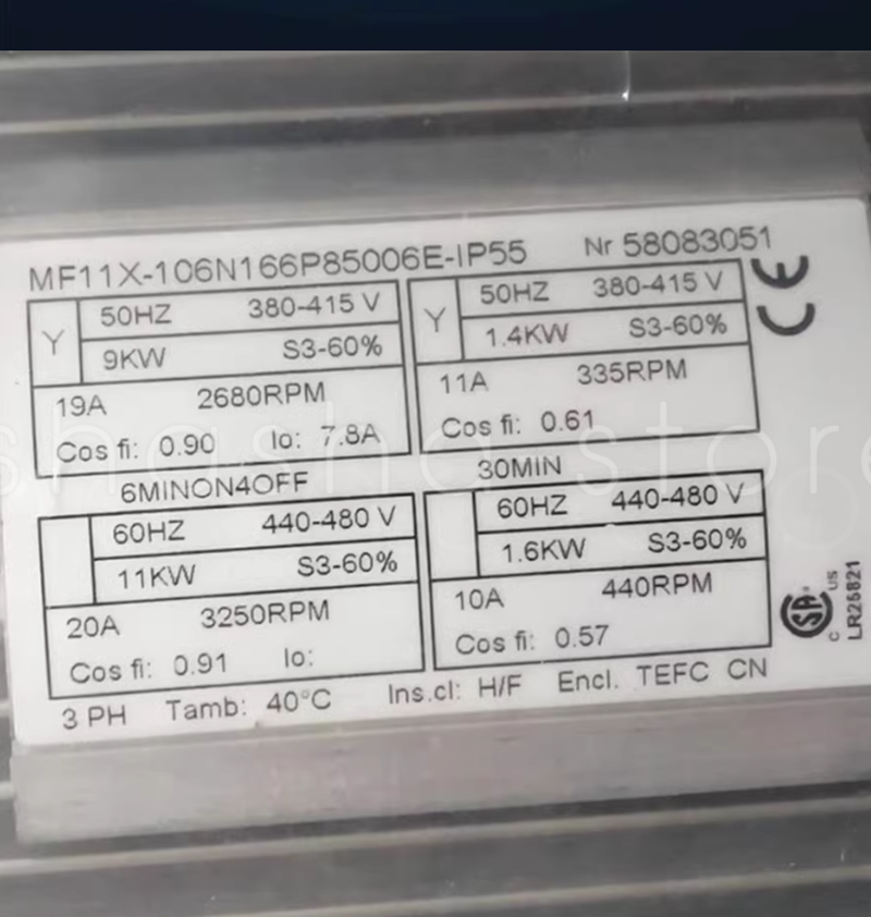 1PC CRANE Electric motor MF11X-106N166P85006E-IP55 9KW Fast 1PC CRANE Electric motor MF11X-106N166P85006E-IP55 9KW Fast