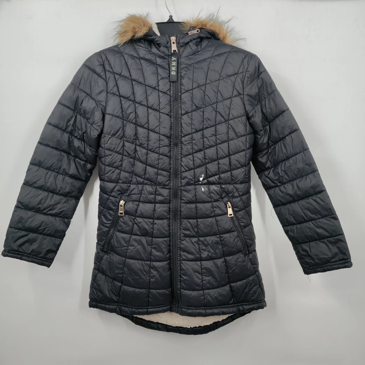 Faux fur lined top quilted puffer jacket