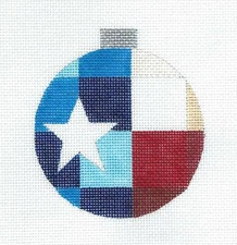 TEXAS Patchwork Quilt Block & Lone Star HP Needlepoint Canvas Raymond Crawford