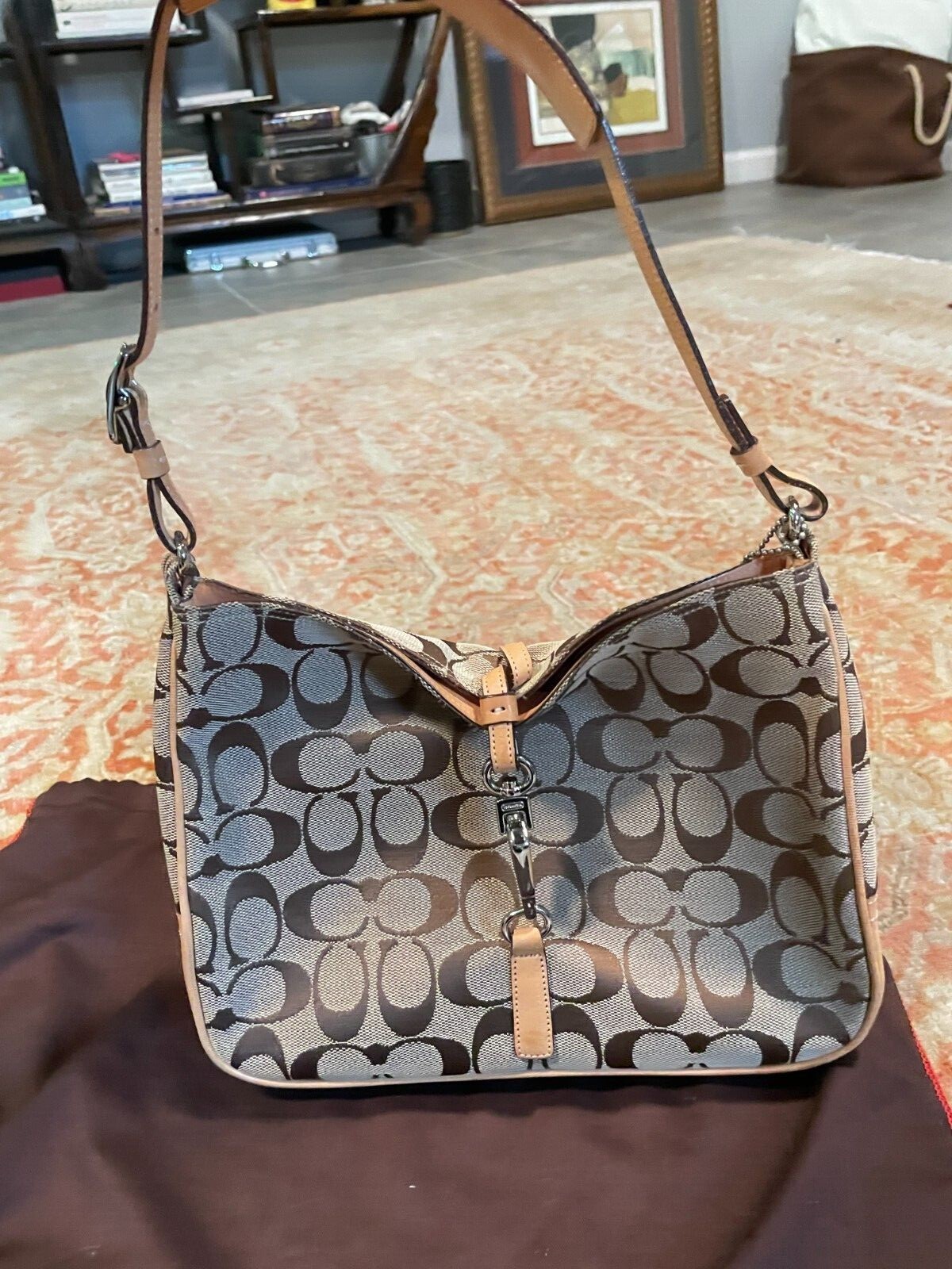 Coach Signature Leather/Canvas Hamptons Bag Y2K Gem